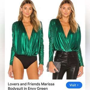Lovers + Friends Envy Green Marissa Bodysuit